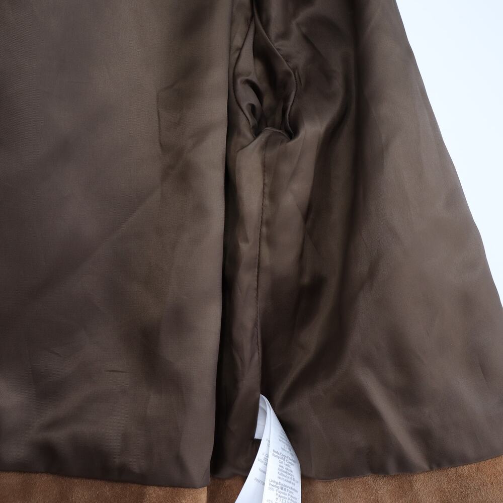 MADEWELL Crop Suede Cardigan Jacket Cognac Long Sleeve Boxy Fit Women's M - Picture 12 of 15